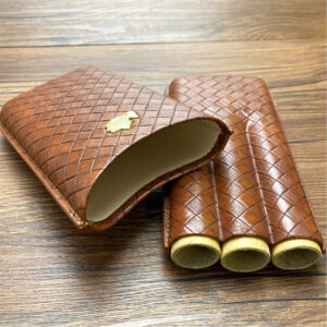 Cohiba - Travel Leather Humidor Holder 3 Tubes Cigar Case