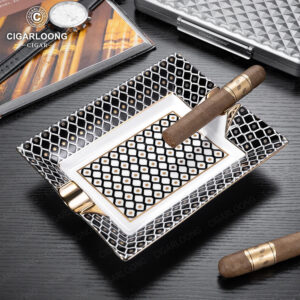 CIGARLOONG Cigar Ashtray Portable Ceramic Cigar Special Large Caliber Double Slot Multi Style Art Gift Box Packaging CG-25DA1
