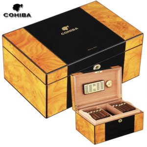Cohiba Large Capacity 150 Cigar Desktop Humidor, Multi-Layer Cedar Trays, Humidifier, Hygrometer